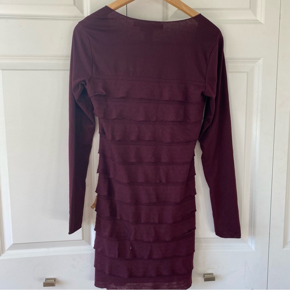 Maroon Ruffle Dress - Picture 2 of 3